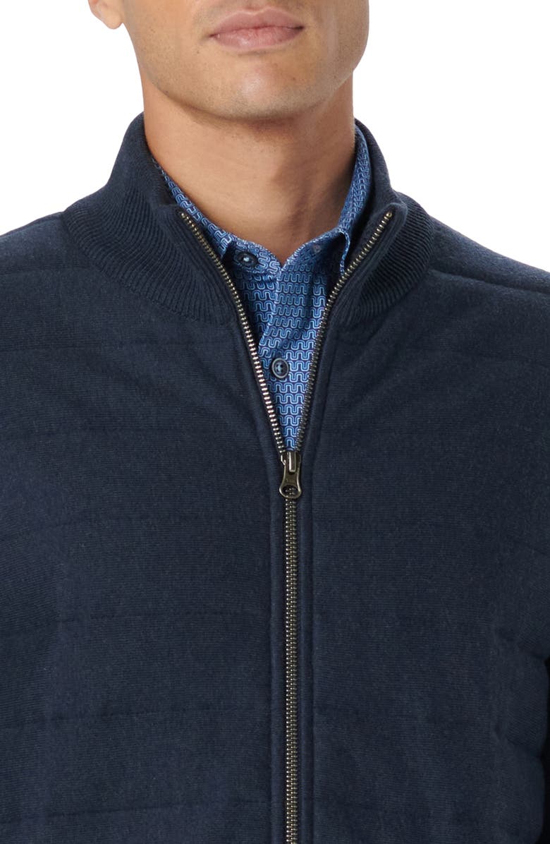 Bugatchi Front Quilt Zip Cardigan, Alternate, color, 
