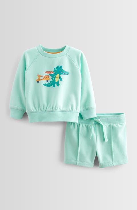 Graphic Sweatshirt & Pintuck Shorts (Baby)
