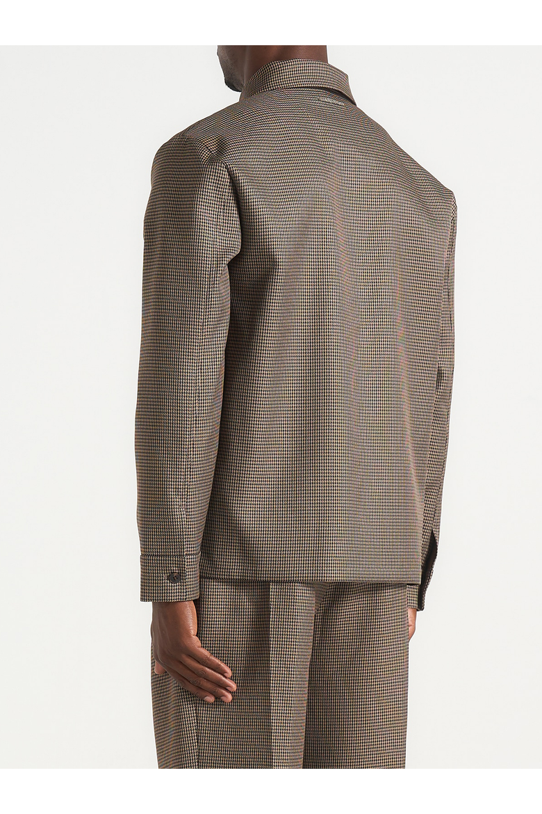 Leo Houndstooth Overshirt, Alternate, color, Brown