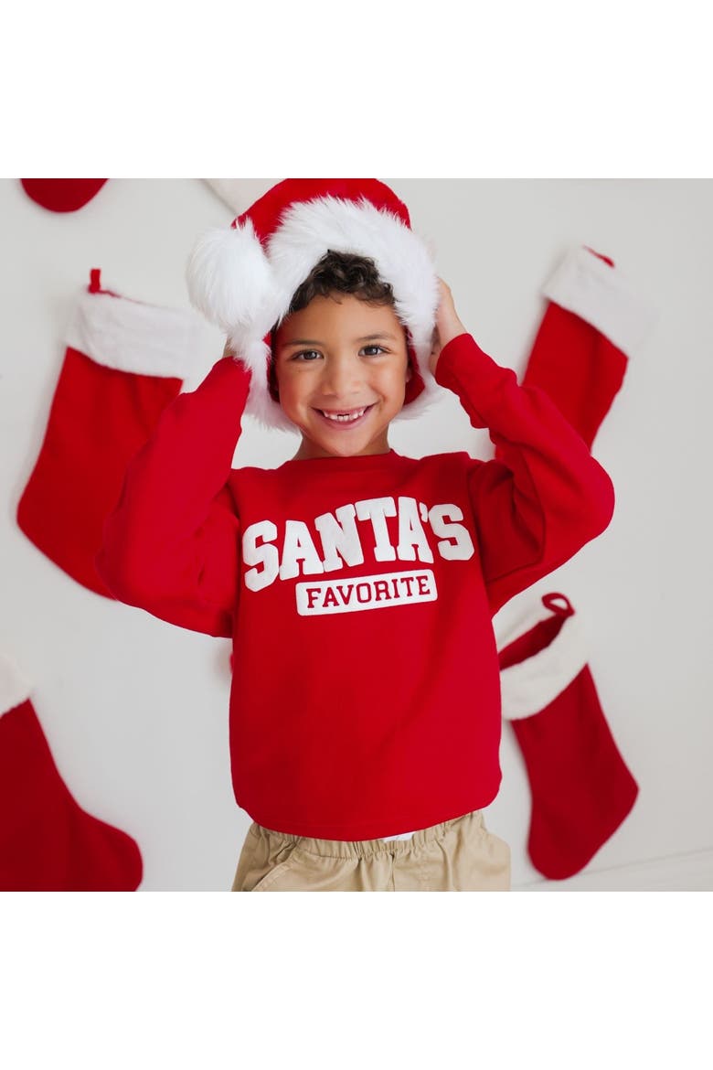 Santa's Favorite Puff Ink Christmas Sweatshirt(Baby), Alternate, color, Red