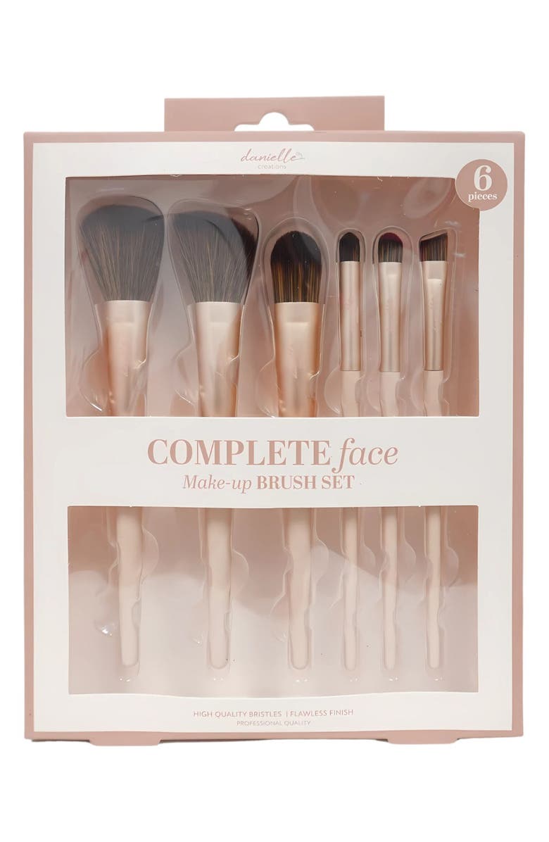 DANIELLE 6-Piece Makeup Brush Set, Main, color, Brown