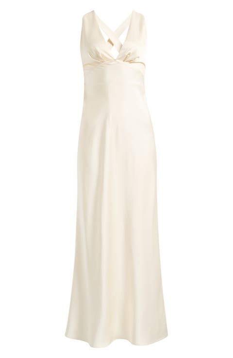 Lucile Sleeveless Satin Maxi Dress