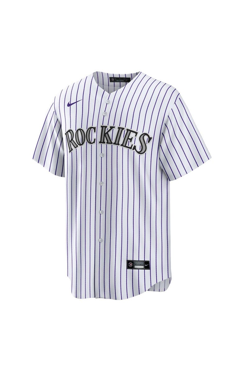 Nike Men's Nike Kris Bryant White/Purple Colorado Rockies Replica Player Jersey, Alternate, color,