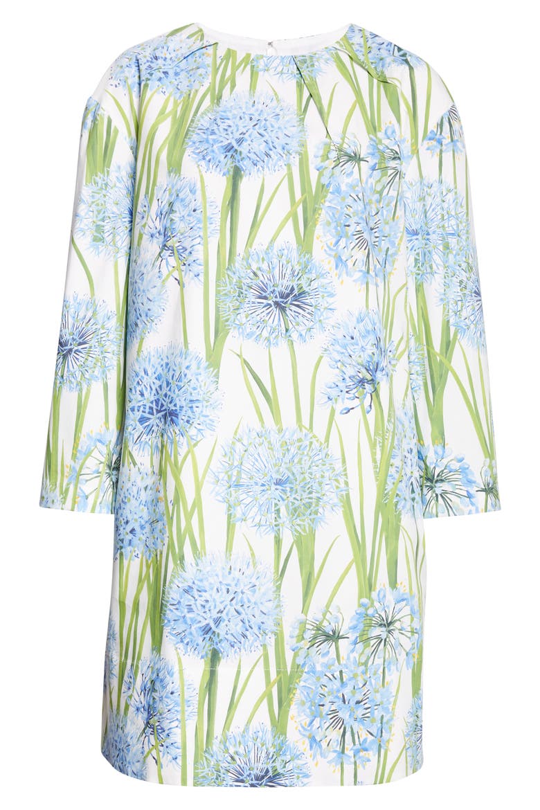 Allium Long Sleeve Stretch Cotton Poplin Minidress, Alternate, color, BLUE/ WHITE