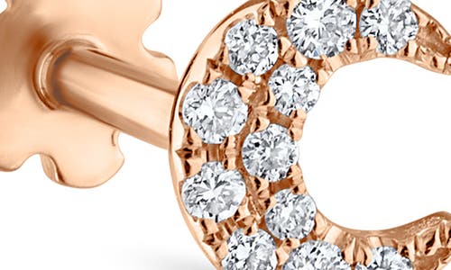 MARIA TASH MARIA TASH DIAMOND MOON THREADED STUD EARRING 