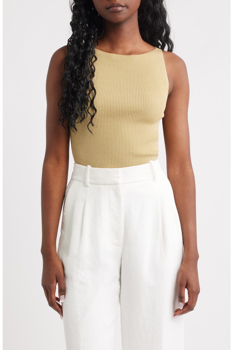 Rib Sweater Tank, Main, color, BEIGE MEDIUM DUSTY