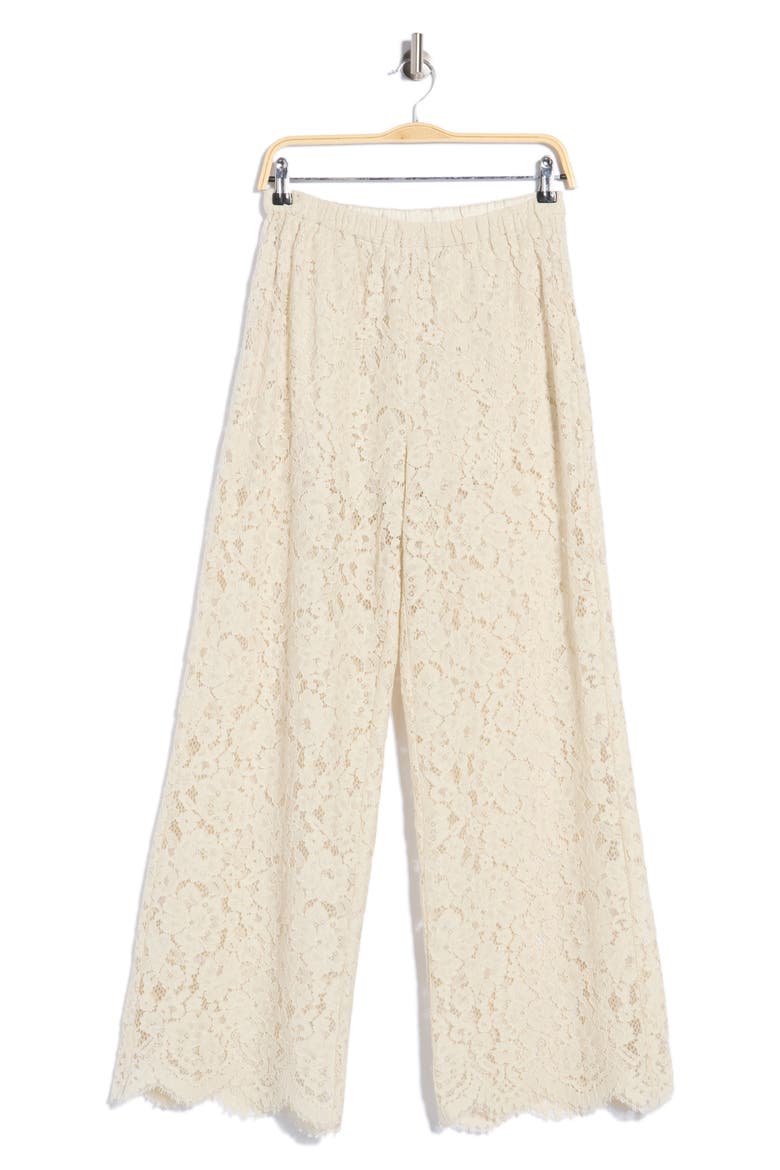 The Bloom Lace Wide Leg Pants, Alternate, color, CREAM