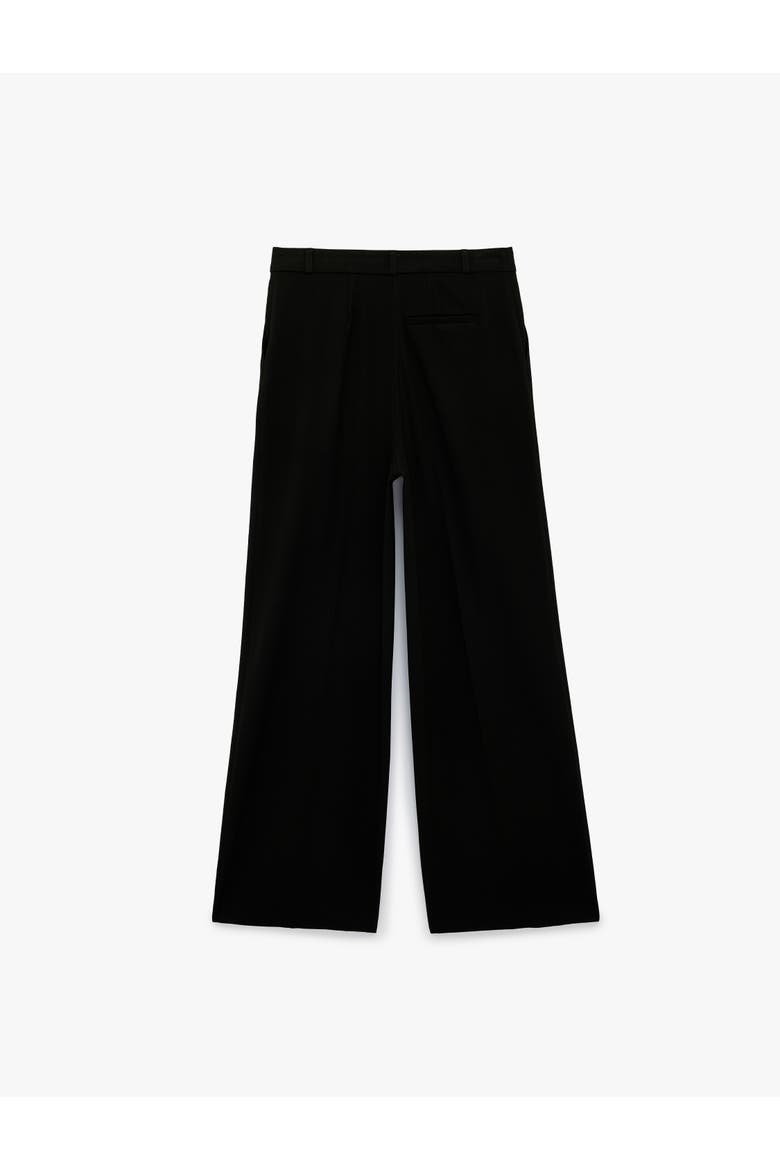 High Rise Wide Leg Tailored Trousers with Pockets, Alternate, color, BLACK