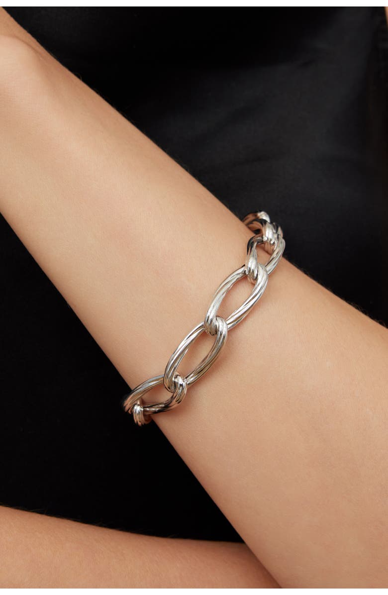 Oradina Sterling Silver Milanese Twist Link Bracelet, Alternate, color, Silver