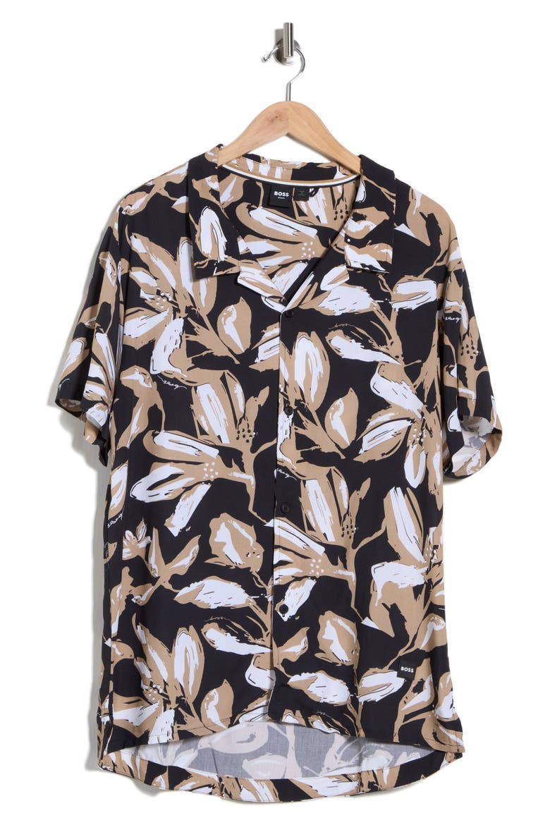 Beach Camp Shirt, Alternate, color, BLACK