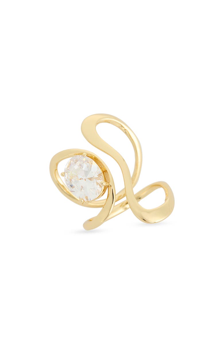 NORDSTROM RACK Demi Fine Cubic Zirconia Loop Ring, Main, color, Clear- Gold