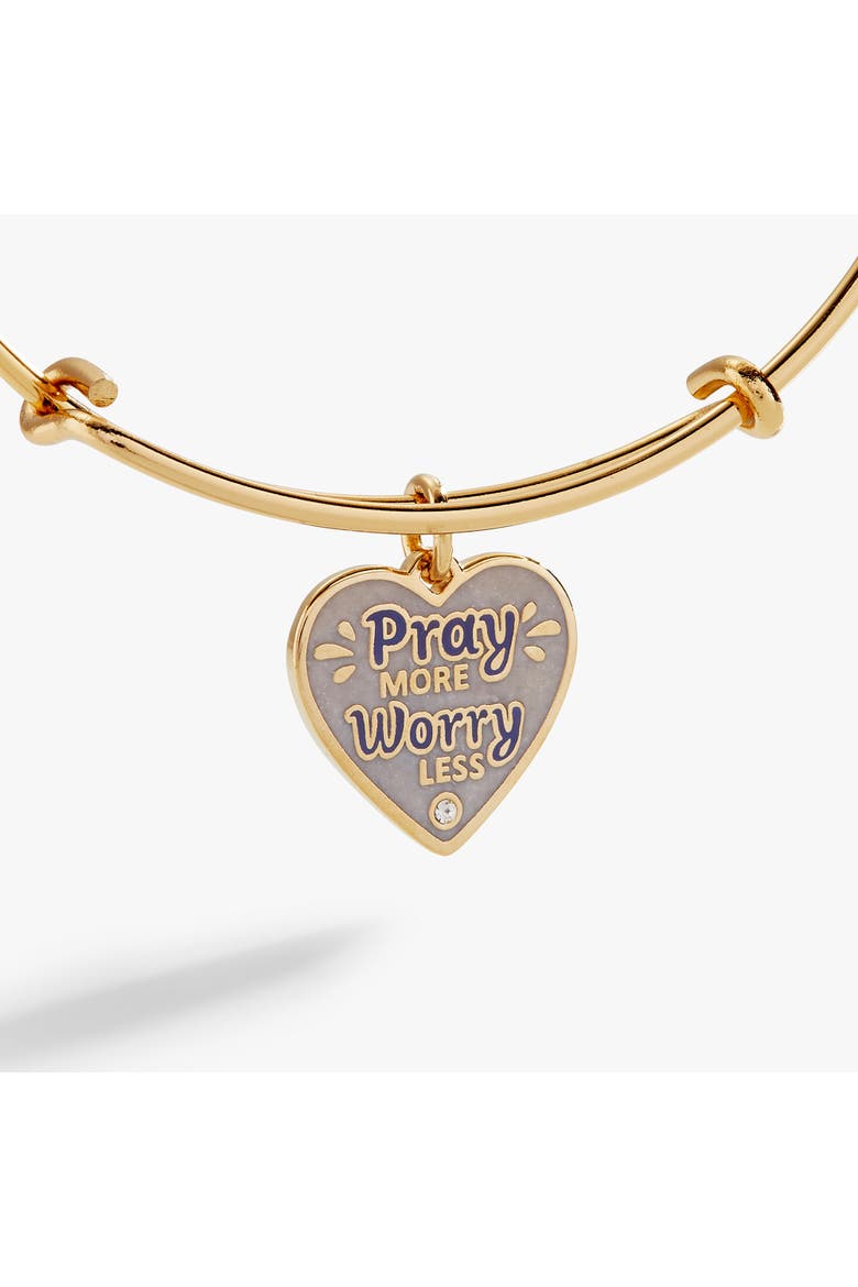 Pray More Worry Less Bangle, Alternate, color, Gold 