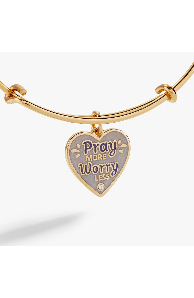 Alex and Ani Pray More Worry Less Bangle, Alternate, color, Gold