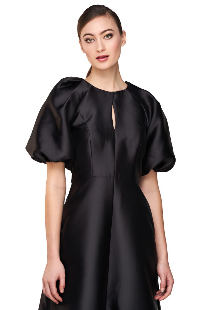 Kay Unger Delfina Puff Sleeve Mikado Gown, Alternate, color, 