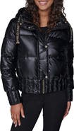 KARL LAGERFELD PARIS Crop Puffer Bomber Jacket