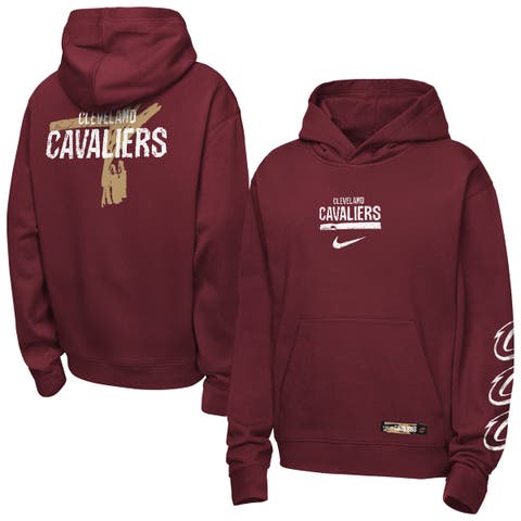 Youth Nike Wine Cleveland Cavaliers Courtside Club Premiere Hoodie