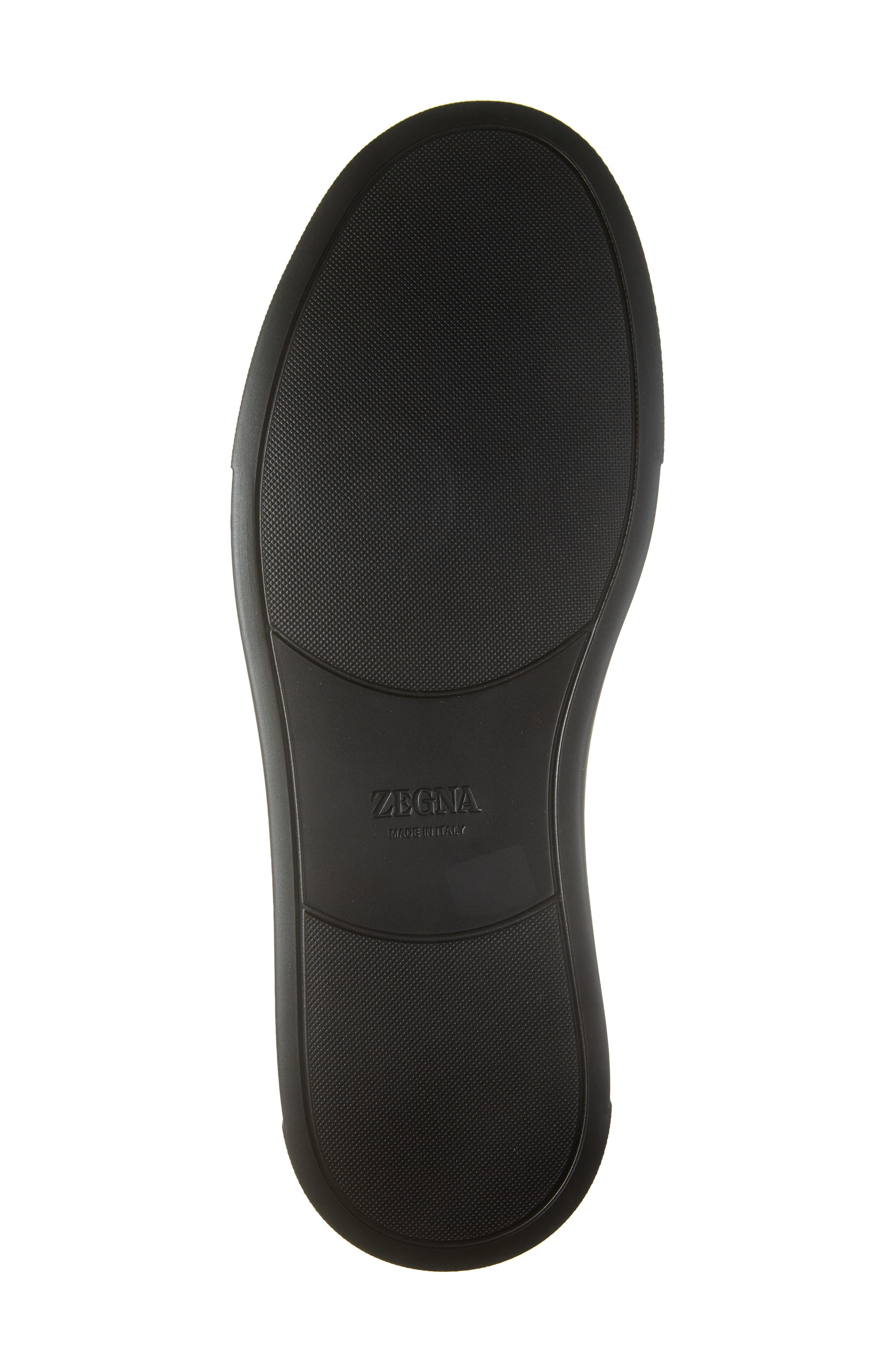 ZEGNA Triple Stitch Deerskin Leather Slip-On Sneaker, Alternate, color, Black