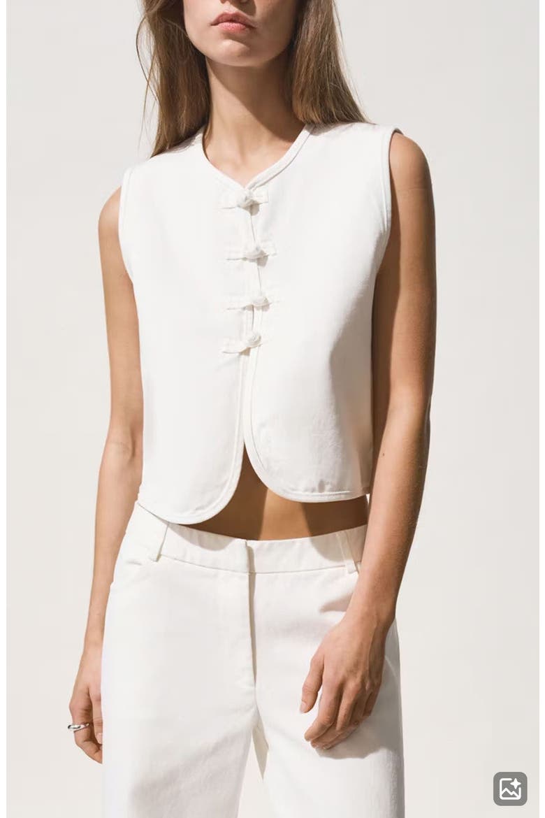 Denim Vest, Main, color, OFF WHITE