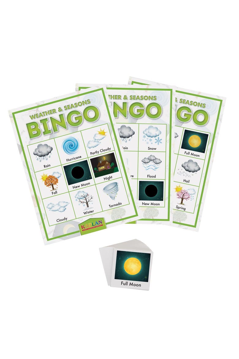 Weather & Seasons Bingo Learning Game, Alternate, color, Multicolored