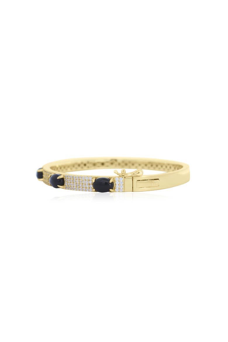 Onyx CZ Pave Station Bangle, Alternate, color, Onyx
