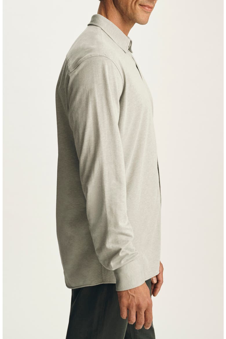 Cotton Blend Long Sleeve Jersey Shirt, Alternate, color, GREY MELANGE