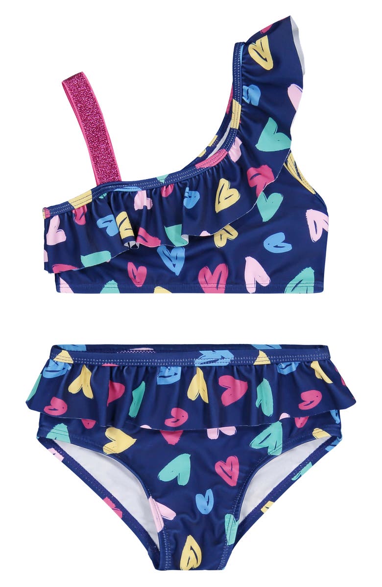 Andy & Evan Kids' Heart Print Two-Piece Swimsuit, Main, color, 