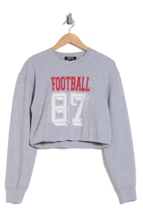 VINYL ICONS VINYL ICONS FOOTBALL BUBBLE HEM CROP SWEATSHIRT