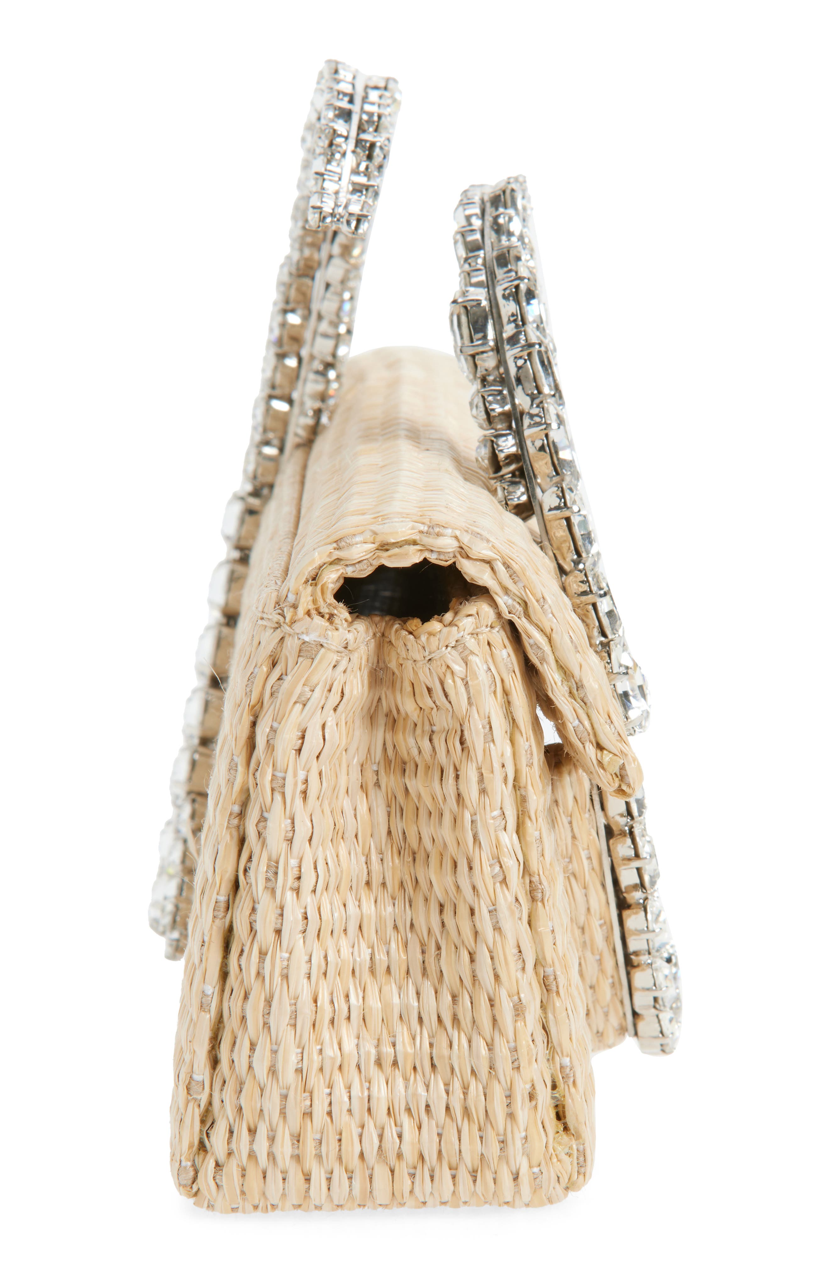 L’alingi Karma Crystal Handle Clutch, Alternate, color, Beige