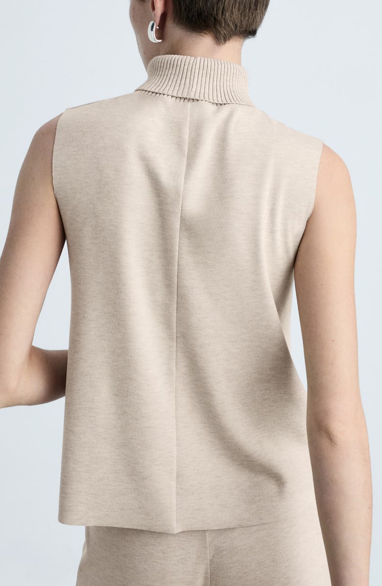 MANGO Sleeveless Turtleneck Sweater, Alternate, color, Beige