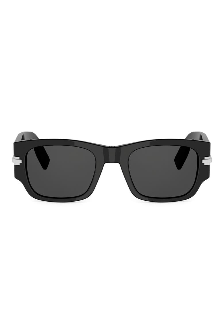 DiorBlackSuit XL S4I 52mm Square Sunglasses, Main, color, SHINY BLACK / SMOKE