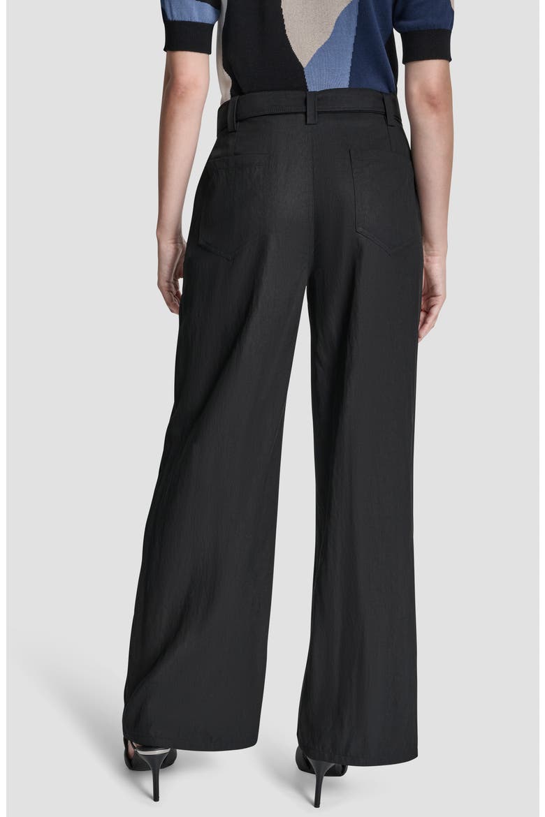 Belted Wide Leg Pants, Alternate, color, BLACK