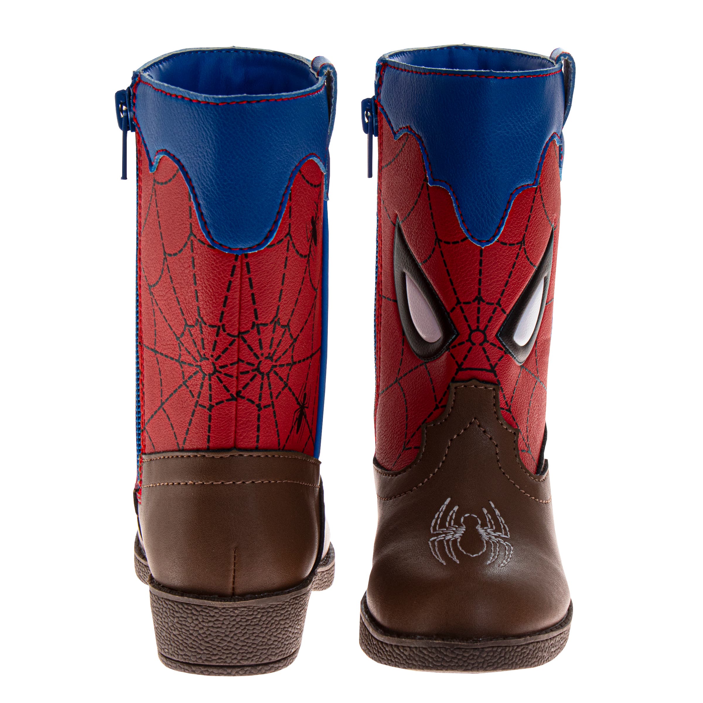 Spider-Man Cowboy Boots Boys Web-Slinger Western Style, Alternate, color, Brown Red