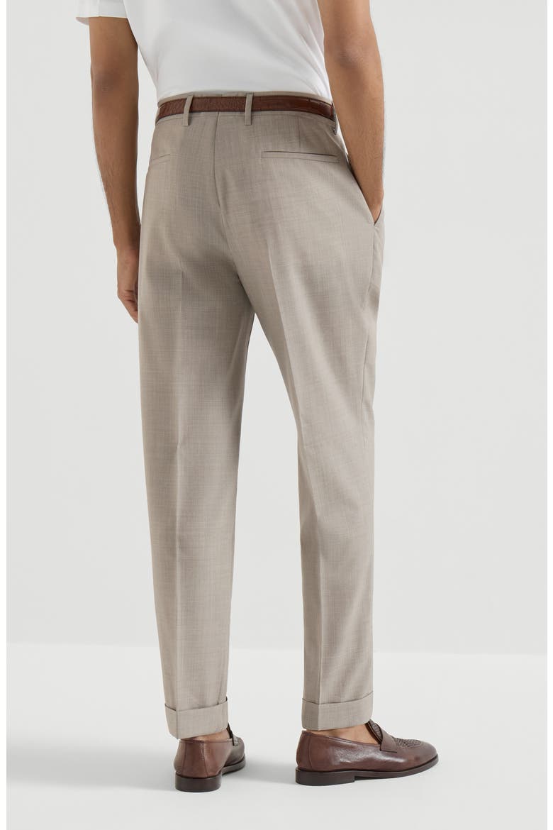 Virgin wool trousers, Alternate, color, Brown