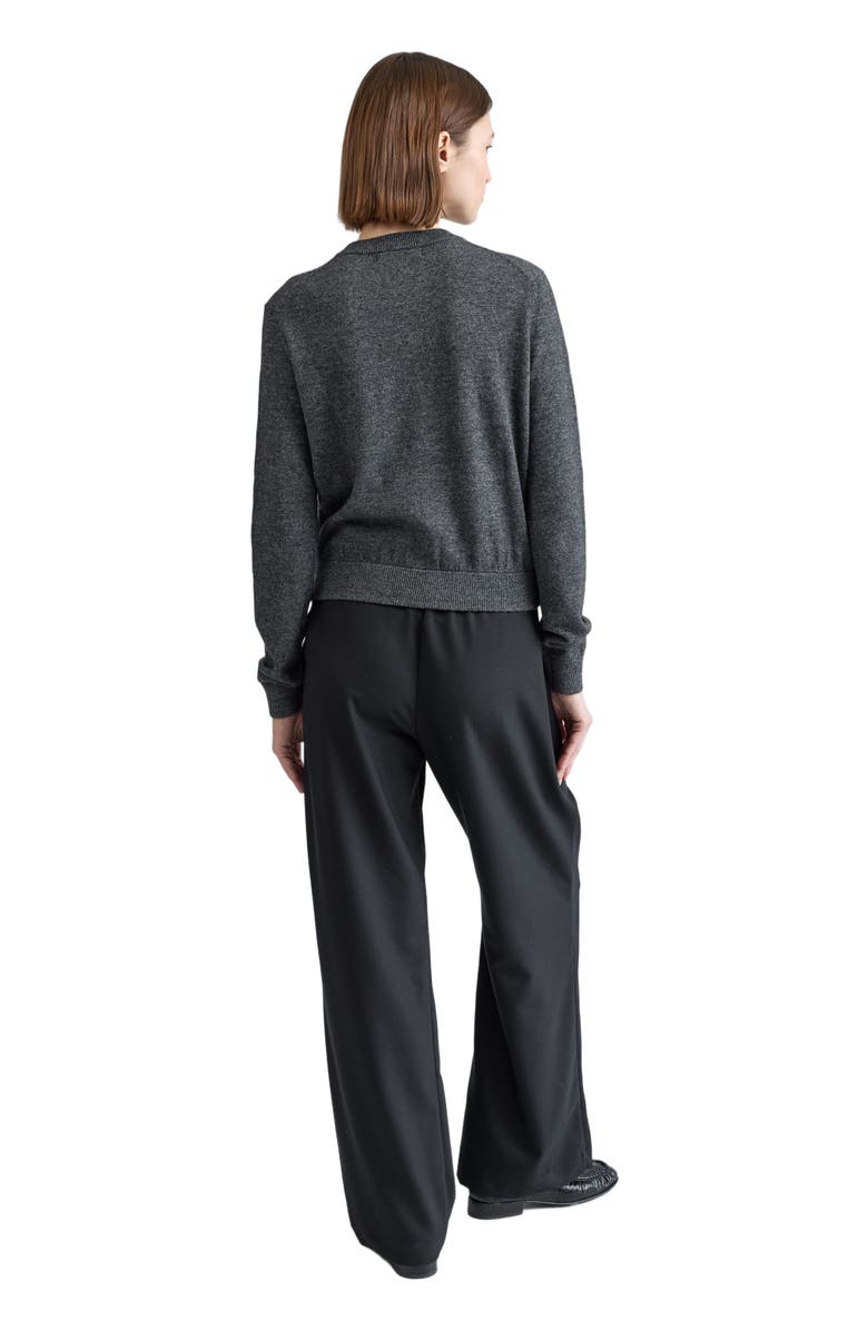 Almina Concept Classic Crew Wool Cardigan, Alternate, color, Charcoal