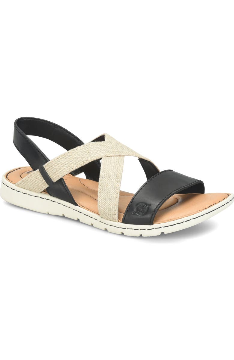 Børn Barbe Strappy Sandal, Main, color, Black Combo