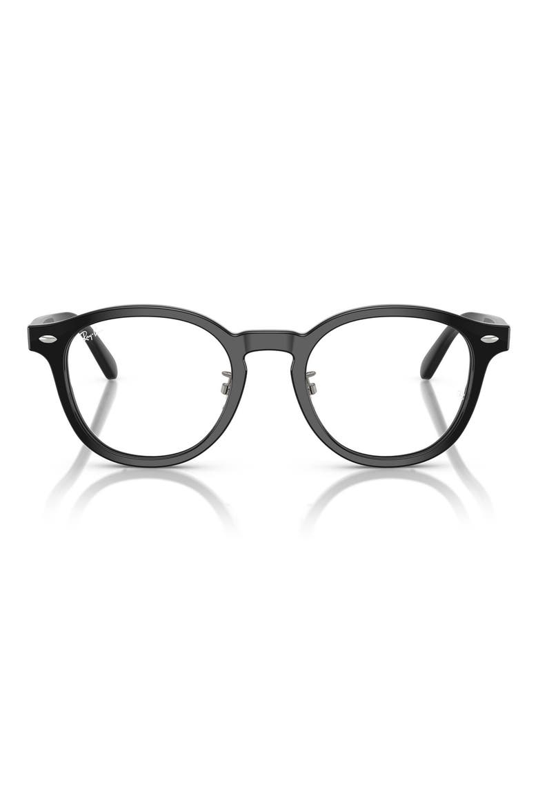 49mm Square Optical Glasses, Main, color, BLACK