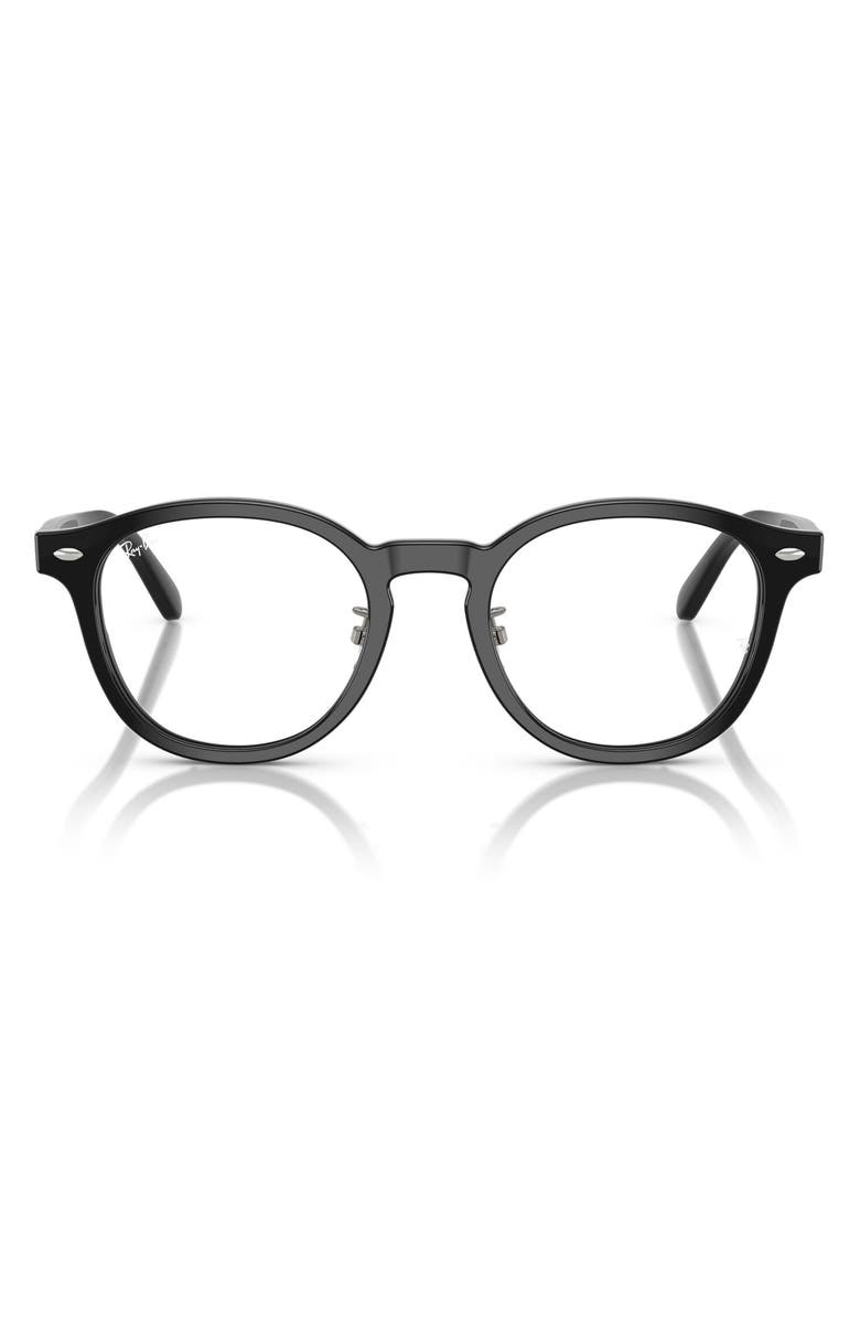 Ray-Ban 49mm Square Optical Glasses, Main, color, Black
