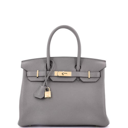 Pre-owned Hermes  Hermes Birkin Handbag Grey Togo With Gold Hardware 30 In Gray