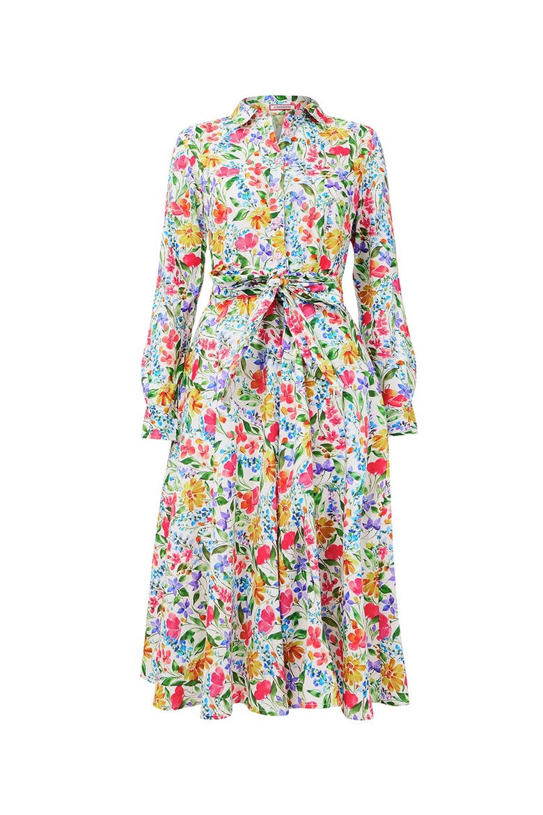 Cotton Midi Shirtdress, Alternate, color, DITSY MULTI GARDEN