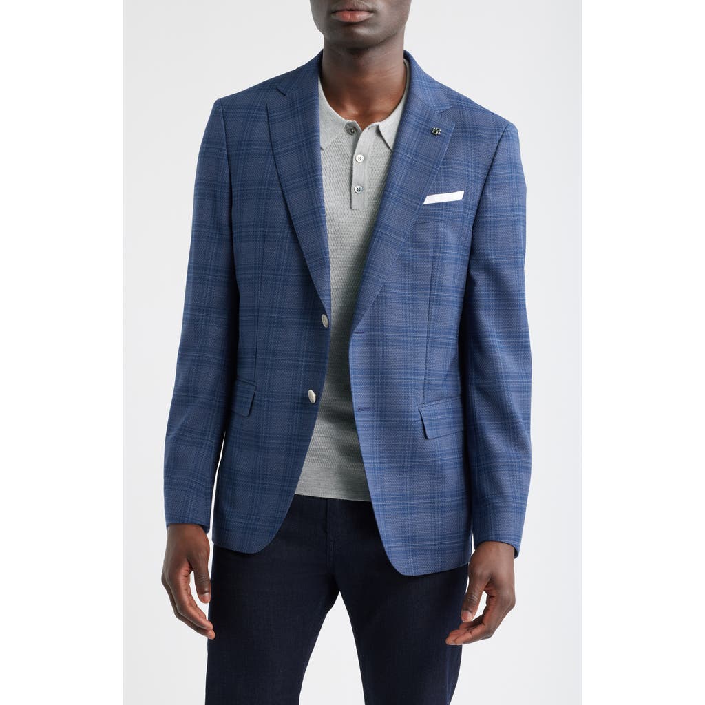 Hugo Boss Boss Hutson Slim Fit Plaid Sport Coat In Blue