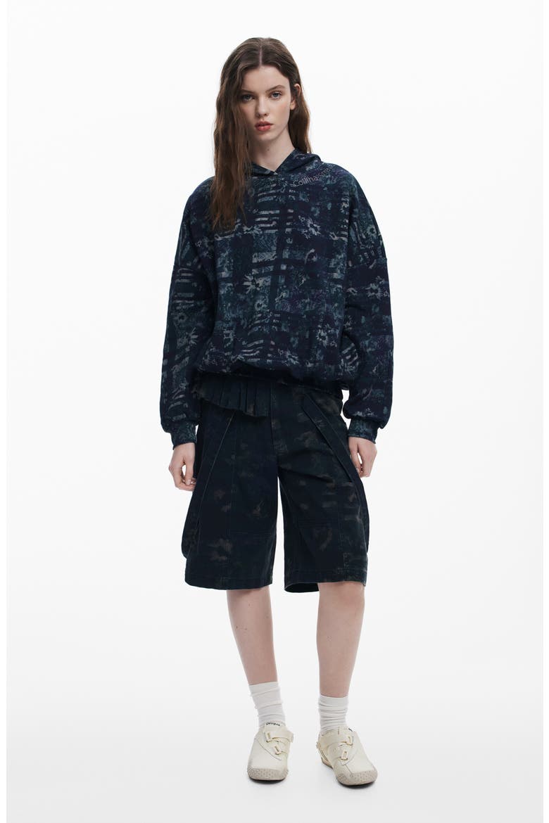 Print Hoodie, Alternate, color, BLACK