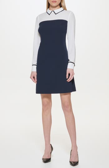 Tommy Hilfiger Colorblock Long Sleeve Dress