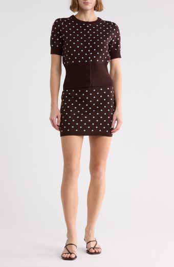 Polka Dot Cardigan & Skirt Sweater Set