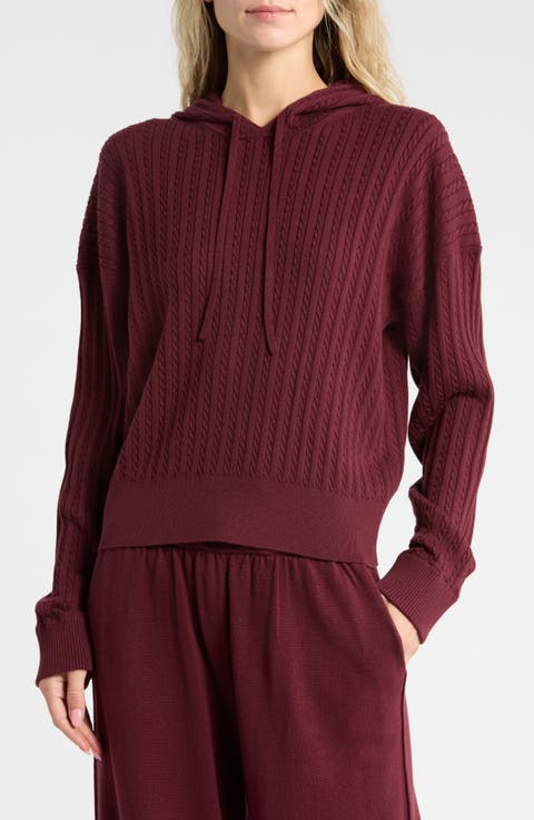 Cable Knit Cotton & Cashmere Hoodie