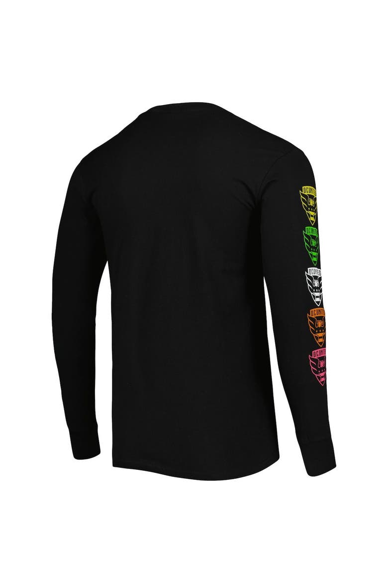 Men's Mitchell & Ness Black D.C. United Papel Picado Long Sleeve T-Shirt, Alternate, color, Black