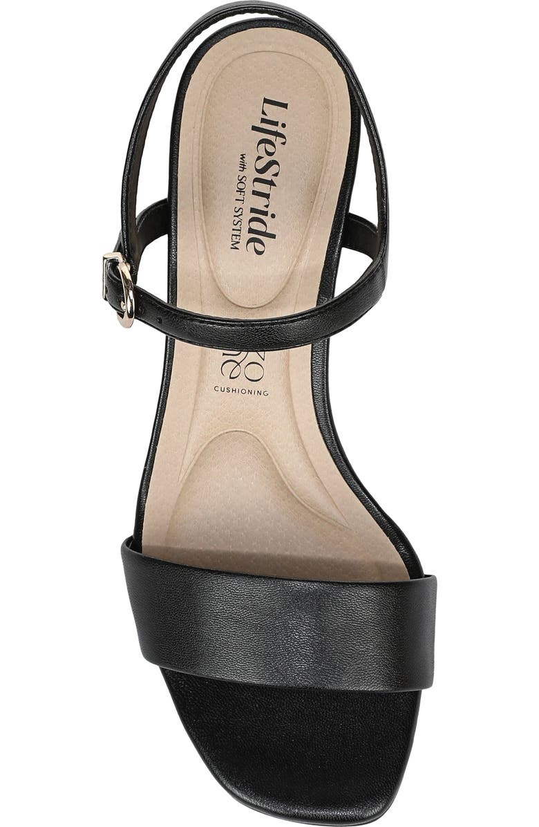 LifeStride Sawyer Slingback Wedge Sandal, Alternate, color, Black