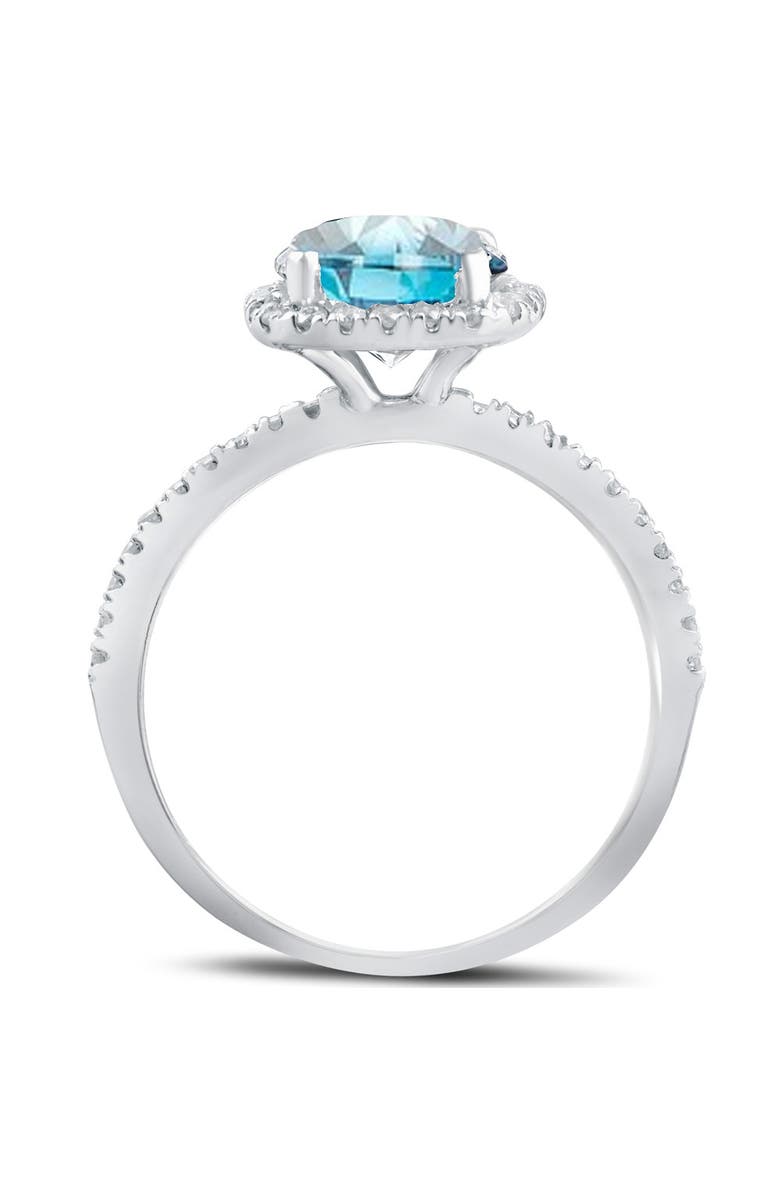 Bliss Diamond 1 3/4 ct Blue Diamond Cushion Halo Engagement Ring 14k Gold Lab Grown, Alternate, color, 