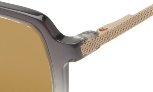 Eyebobs Mogul 50mm Small Polarized Rectangular Sunglasses In Black To Grey Fade/brown