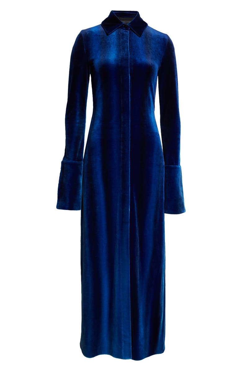 Proenza Schouler Ice Dyed Long Sleeve Velvet Shirtdress, Alternate, color,