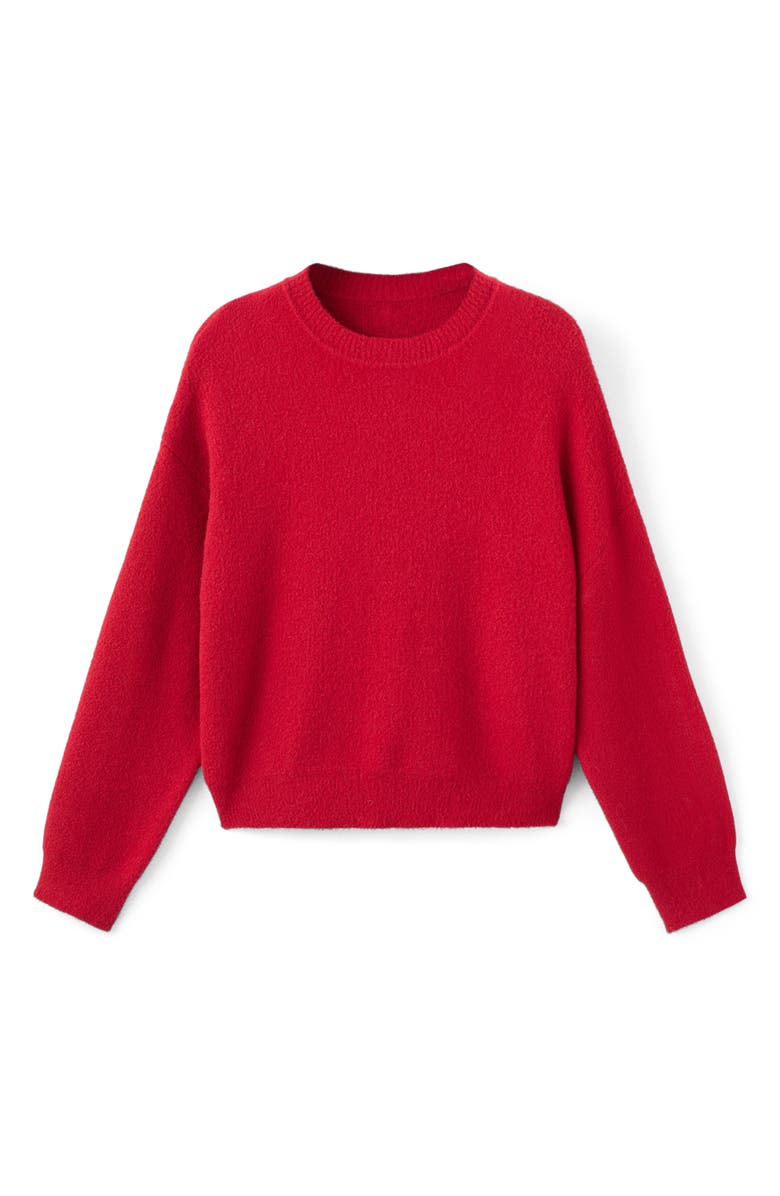MANGO Knit Crewneck Sweater, Alternate, color, Red